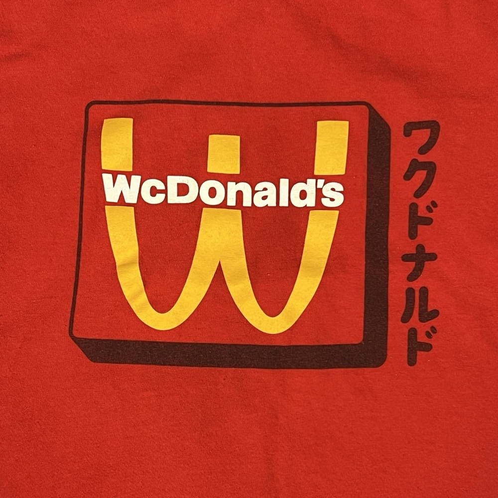 McDonalds‎ Anime WcDonalds T-Shirt Small Red Crew Member Work Employee Gildan - Picture 4 of 11